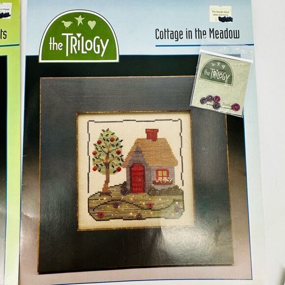 The Trilogy Grateful Hearts / Cottage in the Meadow Cross Stitch Pattern Buttons - Picture 3 of 9